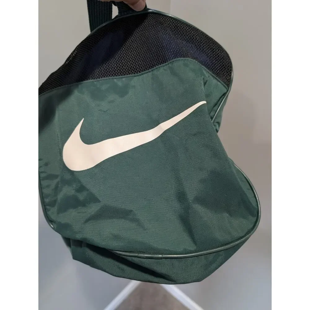 Vintage 90s Nike Gym Duffle Bag Green Blue Nylon Sport Travel Weekender Mesh...